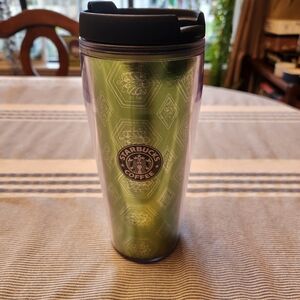 Starbucks Barista Tumbler Cup Green 16 oz with Lid 2004